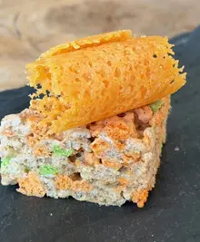 Apple Pie Rice Krispie Treats with Cheddar Crisps