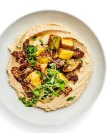 Hummus With Squash and Lamb
