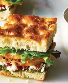 Chicken Pesto Focaccia Sandwiches