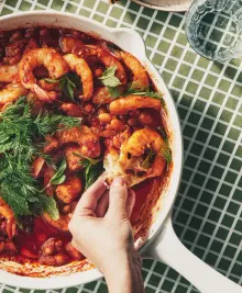 Saucy, Spiced Shrimp and White Beans