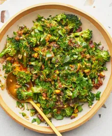 Broccoli Spoon Salad With Warm Vinaigrette