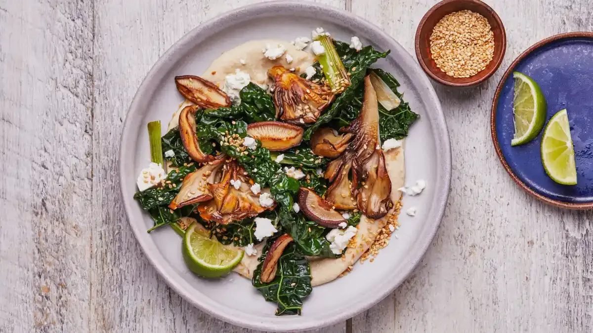 Crispy Mushrooms and Kale