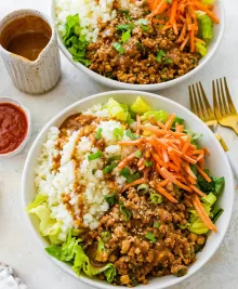 Chicken Lettuce Wrap Bowls