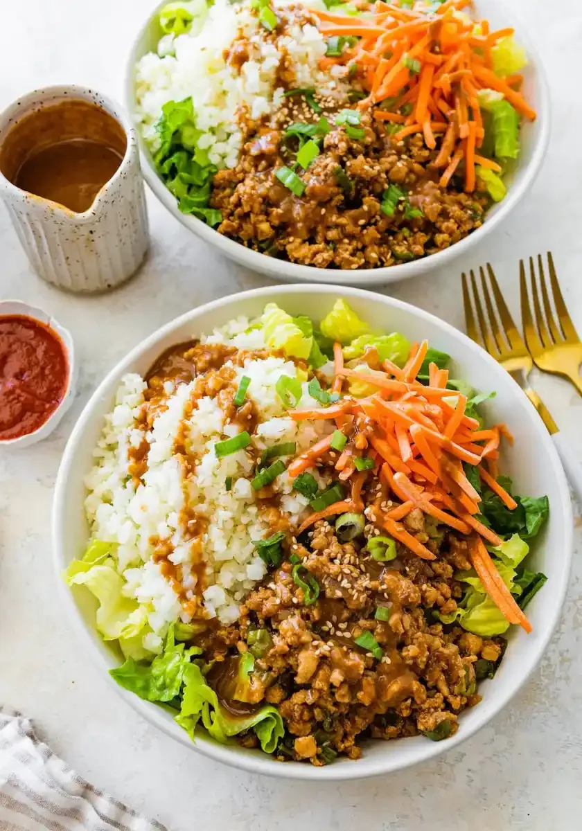 Chicken Lettuce Wrap Bowls
