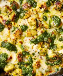 Cheesy Gnocchi With Corn and Pesto