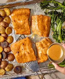 Maple-Mustard Salmon with Veggies