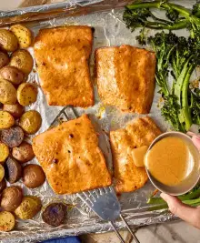 Maple-Mustard Salmon with Veggies