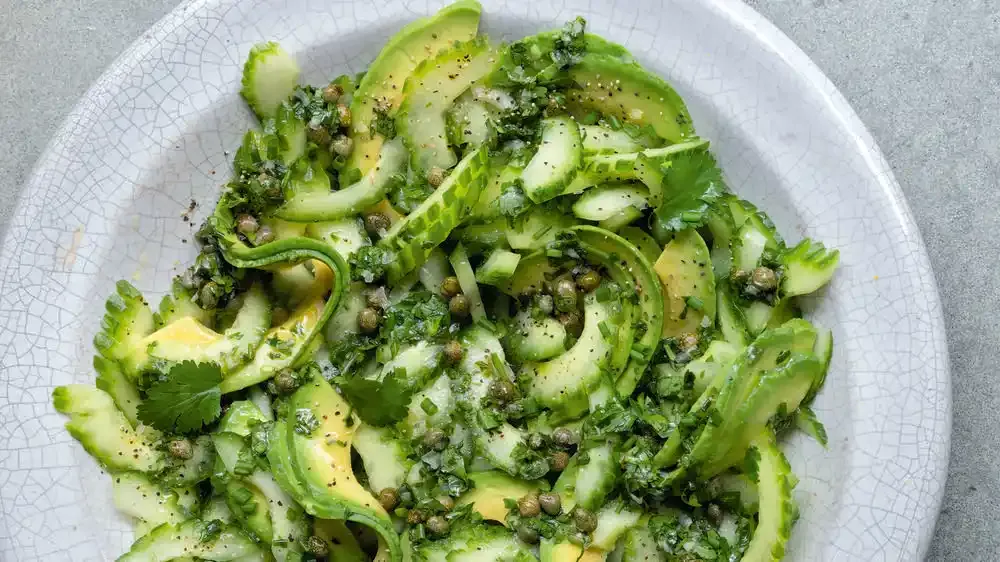 Clean Green Cucumber, Avocado and Caper Salad