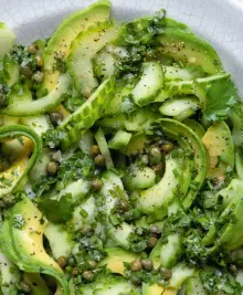 Clean Green Cucumber, Avocado and Caper Salad