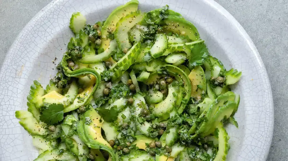 Clean Green Cucumber, Avocado and Caper Salad