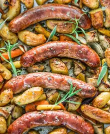 Baked Sausages with Apples Sheet Pan Dinner