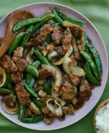 Gingery Pork and Sugar Snap Pea Stir-Fry