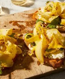 Summer Squash Toasts with Smashed Feta