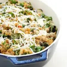 Loaded Spinach Quinoa Casserole with Ground Turkey