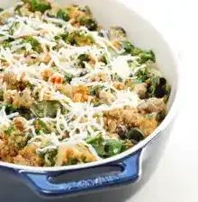 Loaded Spinach Quinoa Casserole with Ground Turkey