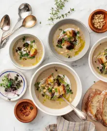 Creamy Celery Root Cauliflower Soup