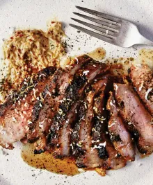 Pork Shoulder Steaks With Horseradish-Mustard Sauce