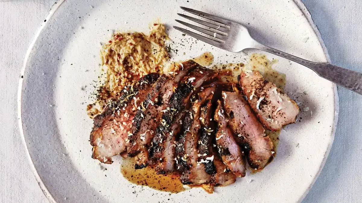 Pork Shoulder Steaks With Horseradish-Mustard Sauce