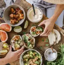 Grilled Shrimp Tacos with Grapefruit-Avocado Salsa