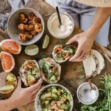 Grilled Shrimp Tacos with Grapefruit-Avocado Salsa