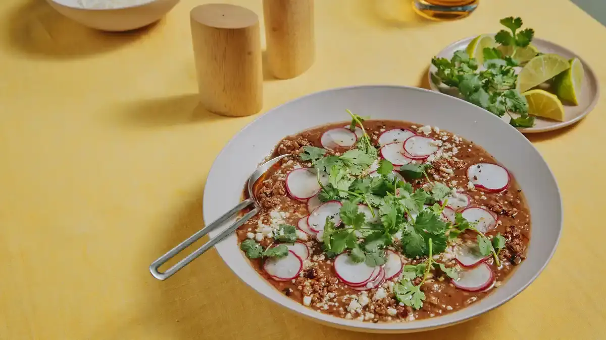 Spicy Pork and Refried Bean Soup