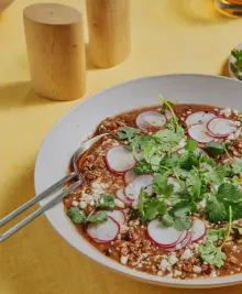 Spicy Pork and Refried Bean Soup