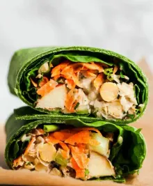 Vegan Pecan Apple Chickpea Salad Wraps