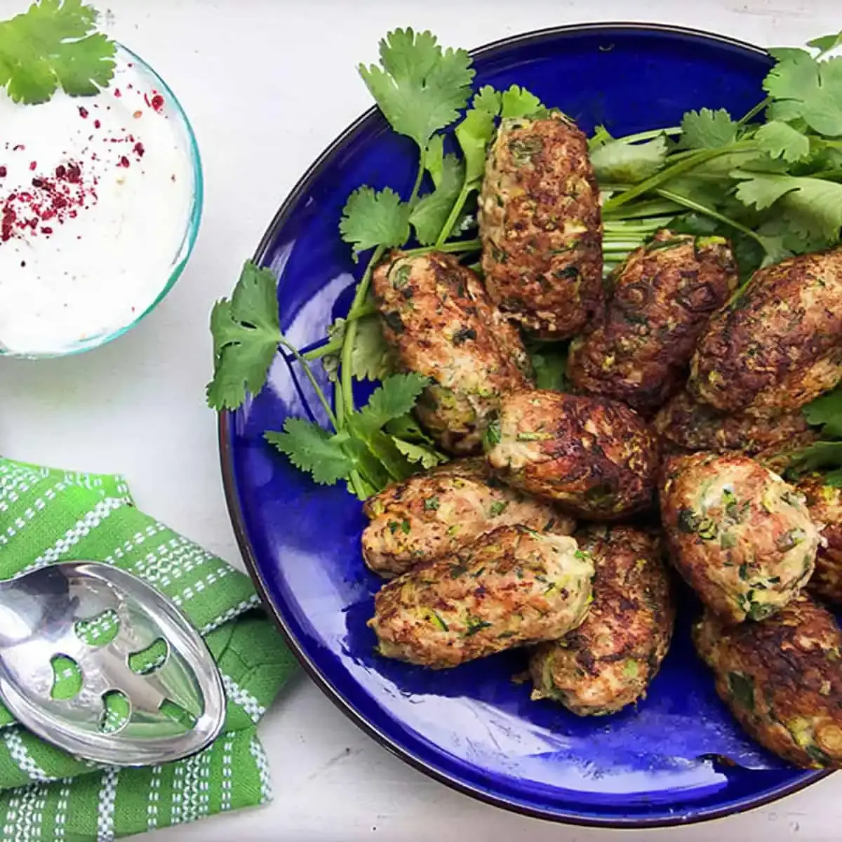 Ottolenghi's Turkey Zucchini Meatballs with Lemony Yogurt Sauce