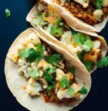 Roasted Cauliflower and Lentil Tacos with Creamy Chipotle Sauce