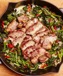 Skillet Cheesesteak With Broccoli Rabe