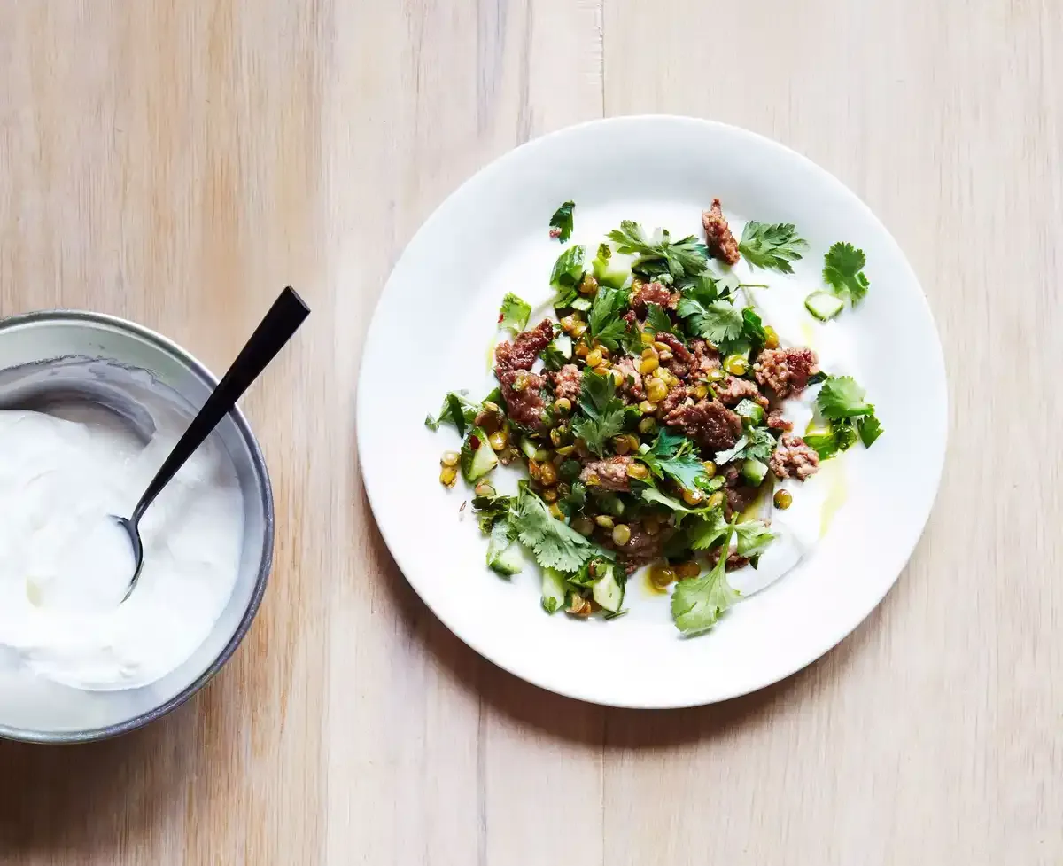 Spicy Lamb and Lentils With Herbs