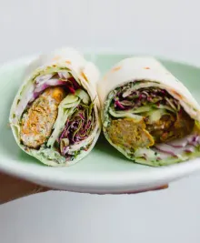 Spiced Lamb Wraps with Ramp Raita