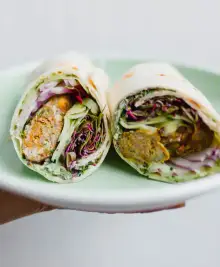 Spiced Lamb Wraps with Ramp Raita