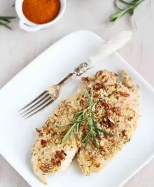 Baked Tilapia with Pecan Rosemary Topping