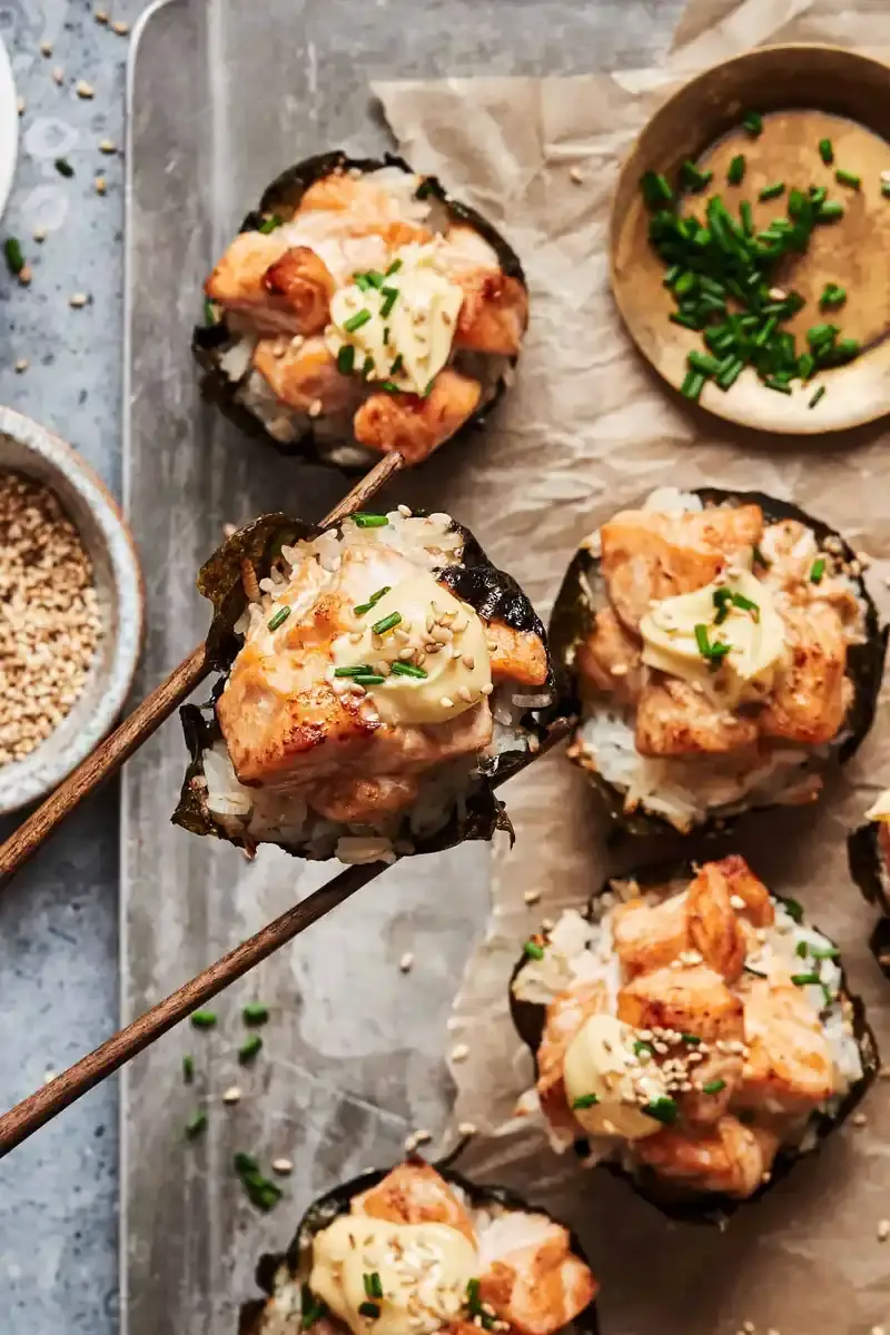 Viral TikTok Baked Salmon Sushi Cups