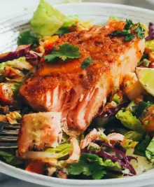 Smoky Summer Salad with Lime-Crusted Salmon (30 Minutes!)