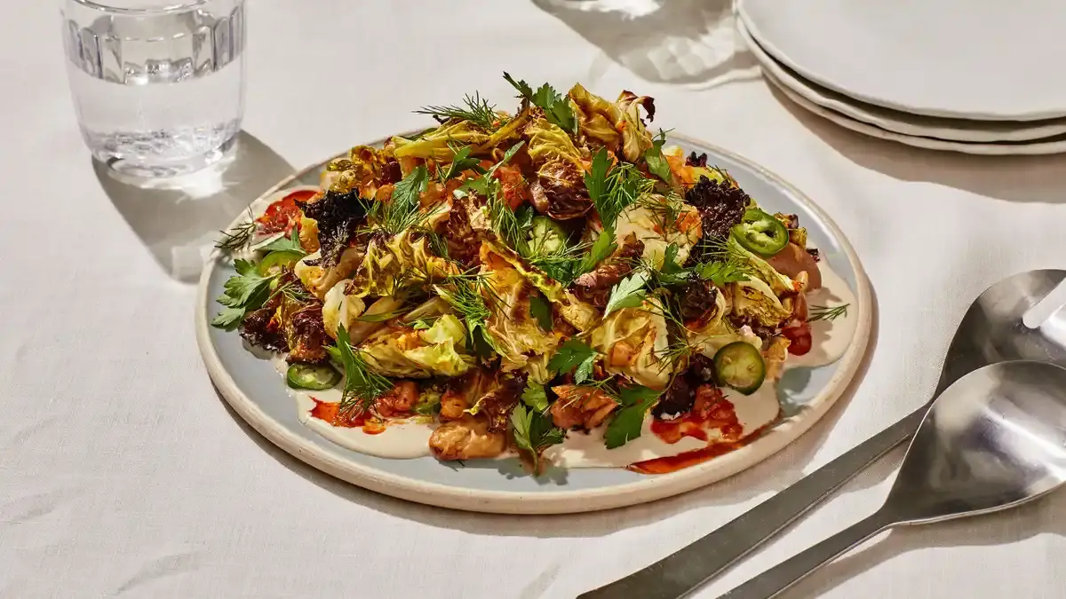 Charred Cabbage with Kimchi Dressing