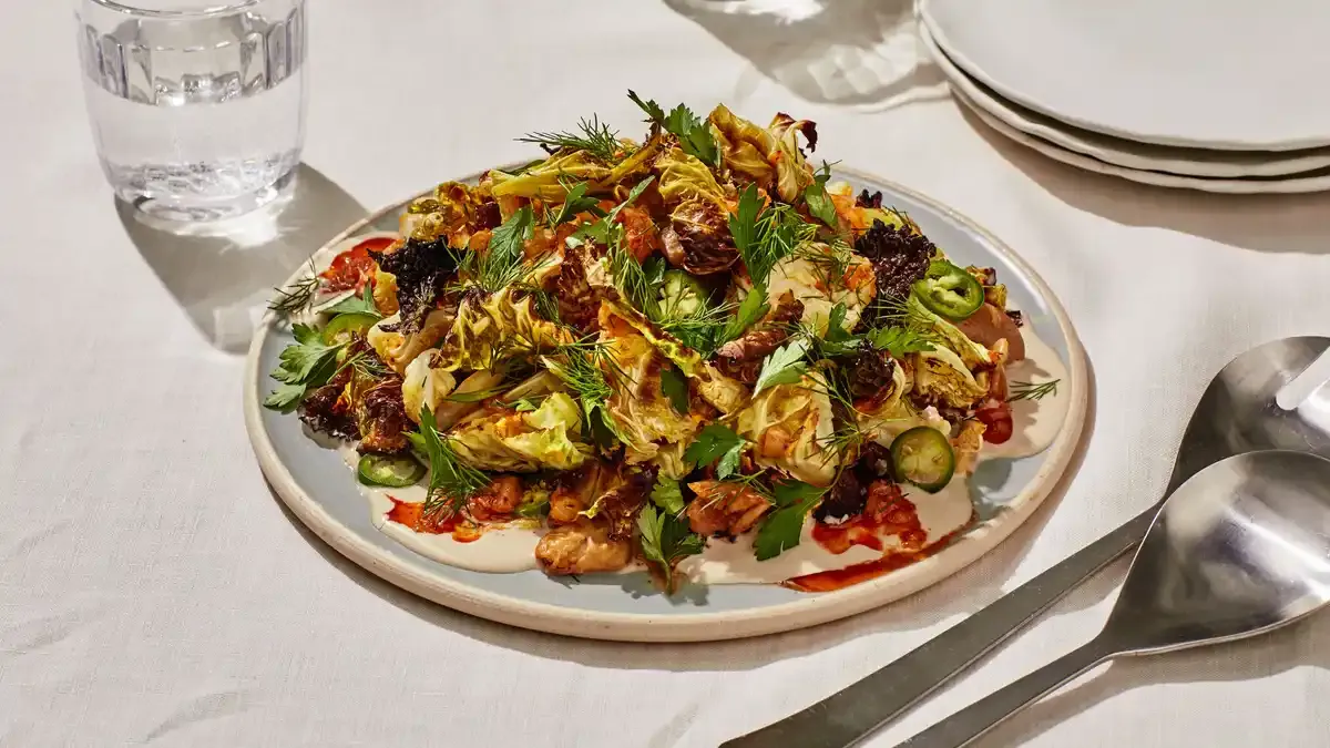 Charred Cabbage With Kimchi Dressing