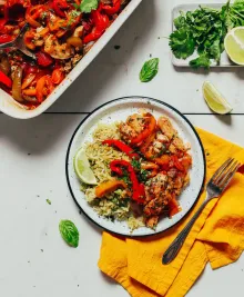 Herb Baked Fish with Rainbow Bell Peppers