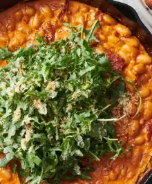 Creamy, Spicy Tomato Beans and Greens
