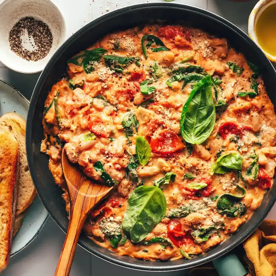 Creamy Italian White Bean Skillet Meal (25 Minutes!)
