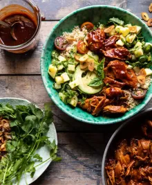 Weeknight Saucy Pineapple BBQ Chicken Bowls