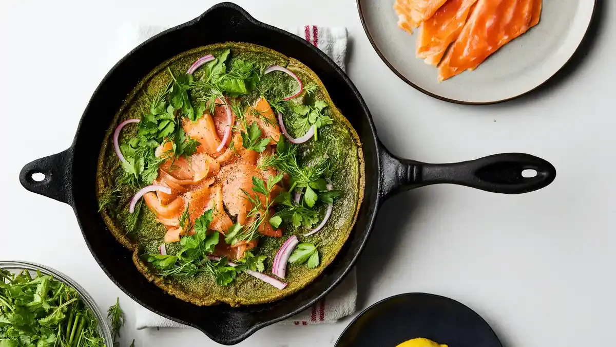 Herby Dutch Baby with Smoked Salmon