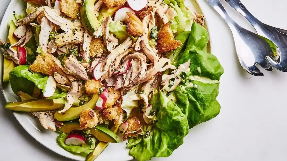 Rotisserie Chicken Salad with Charred Scallion Dressing