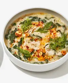Chicken and Rice Soup with Garlicky Chile Oil