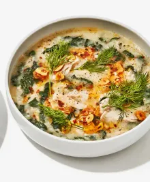 Chicken and Rice Soup with Garlicky Chile Oil