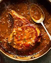 Pork Chops with Sherry Pan Sauce with Ras el Hanout