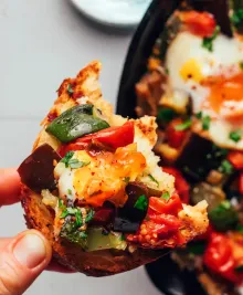 Skillet Ratatouille & Eggs (1-Pan Meal!)
