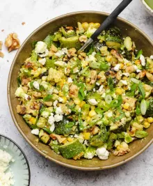 Grilled Zucchini & Corn Salad with Basil Vinaigrette