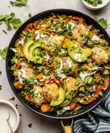 One Pan Green Chicken and Rice (Arroz con Pollo Verde)